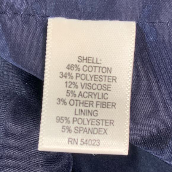 Banana Republic Sz 14 Italian Fabric Tweed Blazer Jacket Blue Work Preppy - Picture 11 of 11